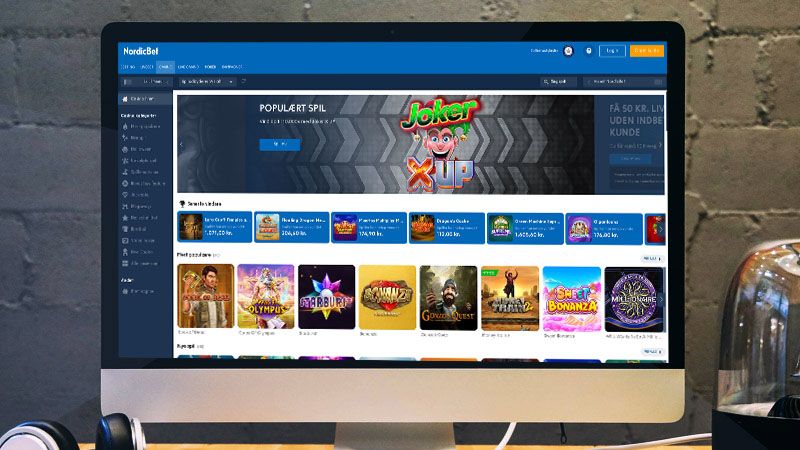 NordicBet hovedside p&aring; den b&aelig;rbare computersk&aelig;rm