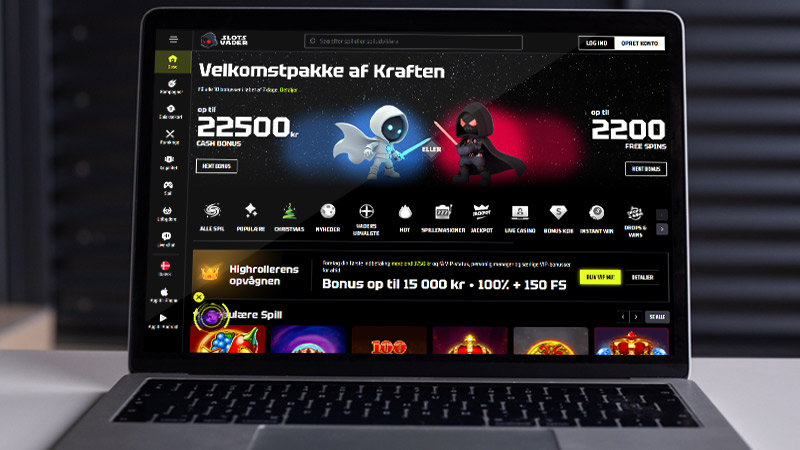 Slotsvader Casino hovedside p&aring; den b&aelig;rbare computersk&aelig;rm