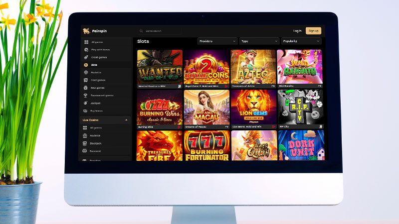 Fairspin Casino spil-side p&aring; den b&aelig;rbare computersk&aelig;rm