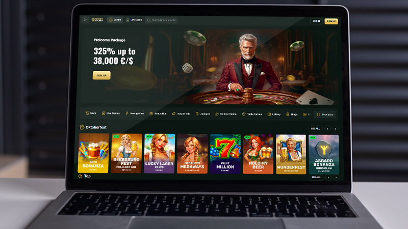 Goldex Casino hovedside p&aring; notebook-sk&aelig;rmen