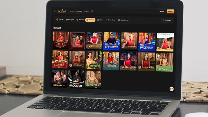 Slotmafia Casino Live-Baccarat spilside p&aring; den b&aelig;rbare computersk&aelig;rm