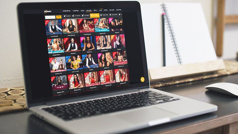 20Bets Casino Live-blackjack spilside p&aring; den b&aelig;rbare computersk&aelig;rm