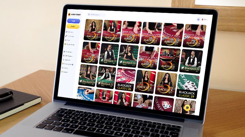 Luckystart Casino Live-blackjack spilside p&aring; den b&aelig;rbare computersk&aelig;rm
