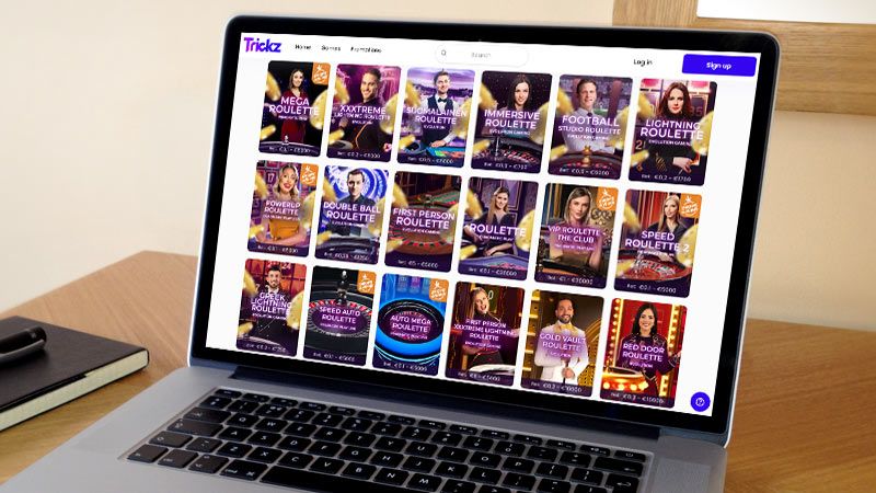 Trickz Casino Live-roulette spilside p&aring; den b&aelig;rbare computersk&aelig;rm