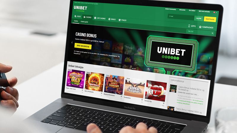 Unibet hovedside p&aring; den b&aelig;rbare computersk&aelig;rm
