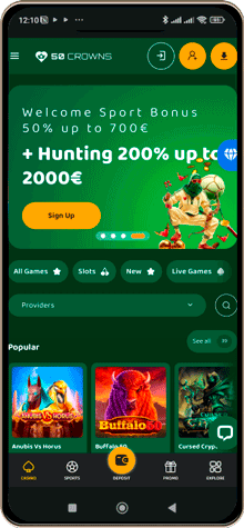 50crowns Casinos Hovedside p&aring; Mobilsk&aelig;rm