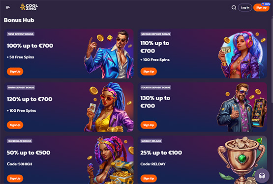 Bonusser og kampagner p&aring; Coolzino Casino