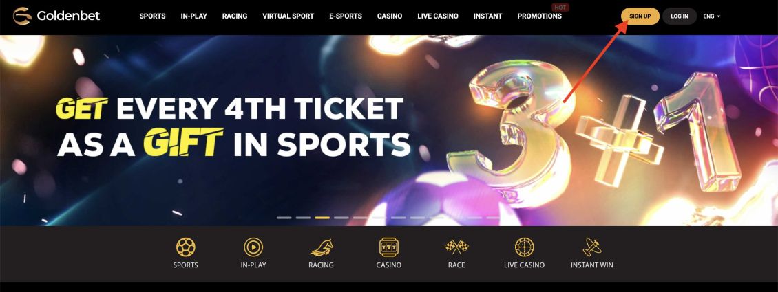 GoldenBet Casino registreringsproces trin 1