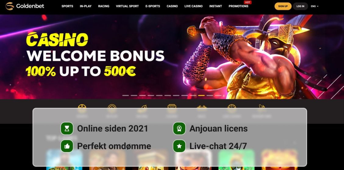 Omd&oslash;mme af GoldenBet casino point