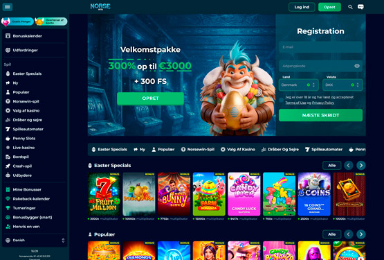 Hovedside p&aring; Norsewin Casino Site