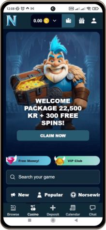 Glitchspin Casinos Hovedside p&aring; Mobilsk&aelig;rm