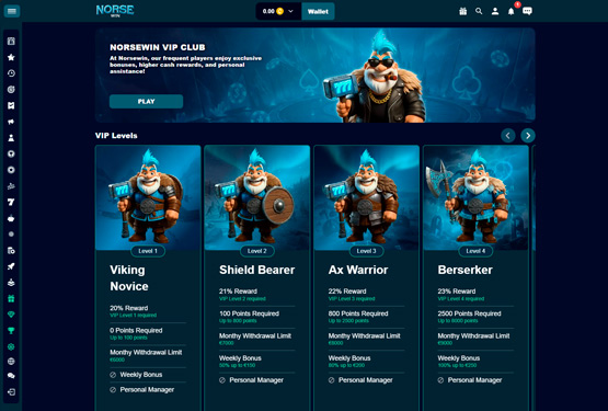 VIP program p&aring; Norsewin Casino 