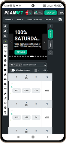 Planbet Casinos Hovedside p&aring; Mobilsk&aelig;rm