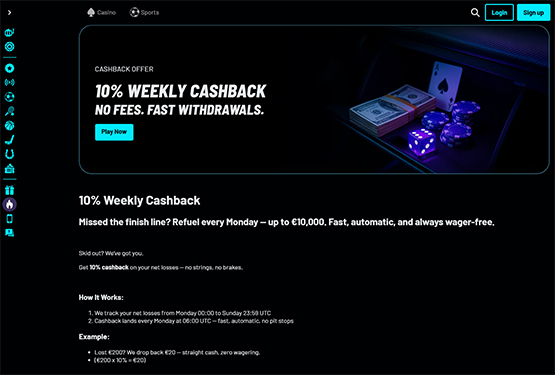 Cashback hos Turbowins Casino