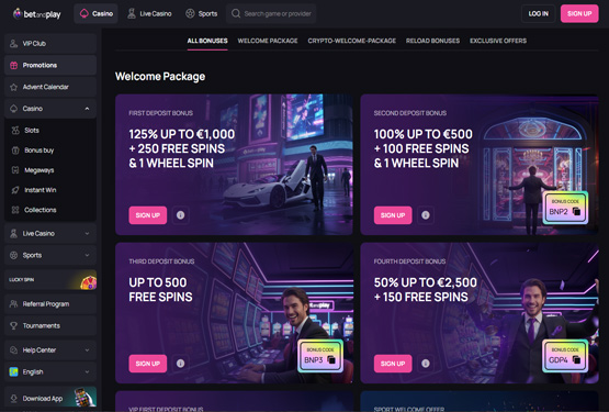 Bonusser og kampagner p&aring; Betandplay Casino