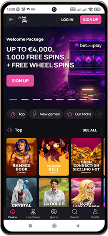 Betandplays Casinos Hovedside p&aring; Mobilsk&aelig;rm