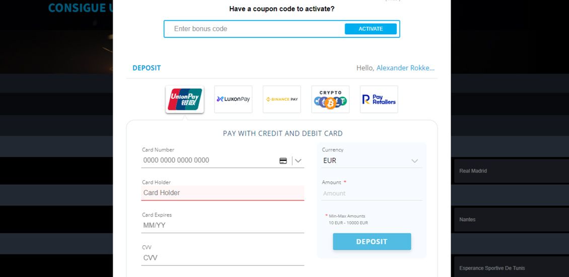 BetGlobal Casino registreringsproces trin 3