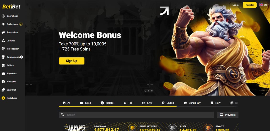 Hovedside p&aring; Betibet Casino Site