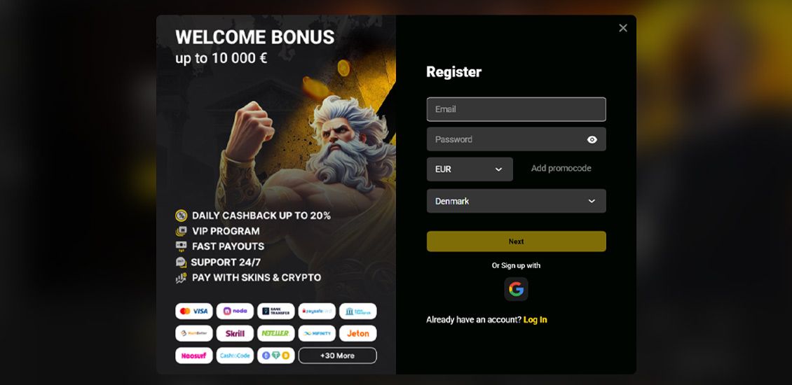 Sloterra Casino registreringsproces trin 2