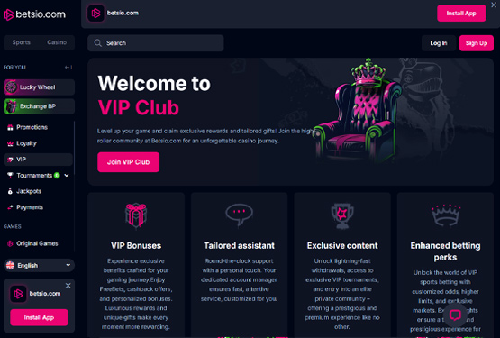 VIP program p&aring; Betsio Casino