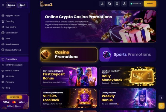 Bonusser og kampagner p&aring; BiggerZ Casino