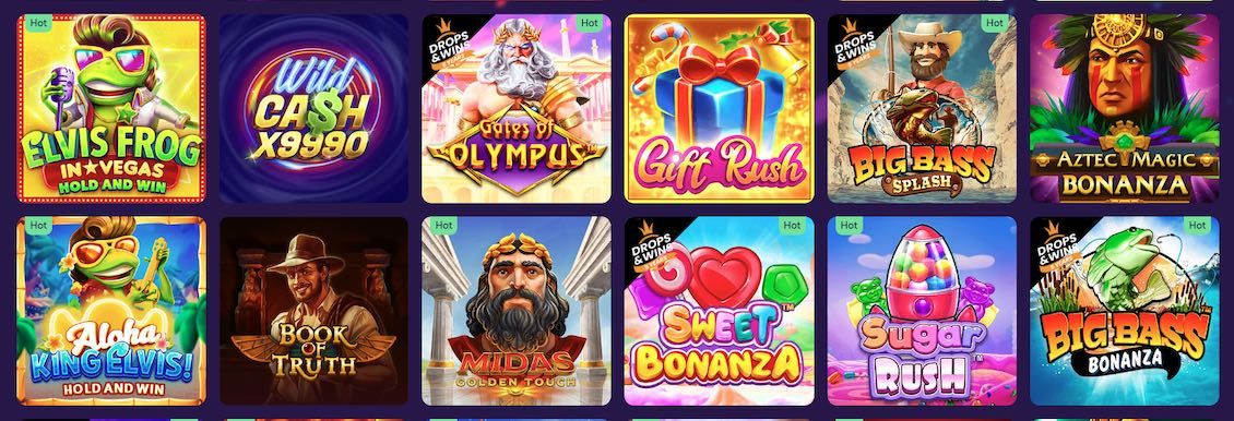 Liste over spilleautomater p&aring; BingoBonga casino