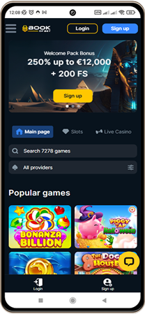 Book of Bet Casinos Hovedside p&aring; Mobilsk&aelig;rm