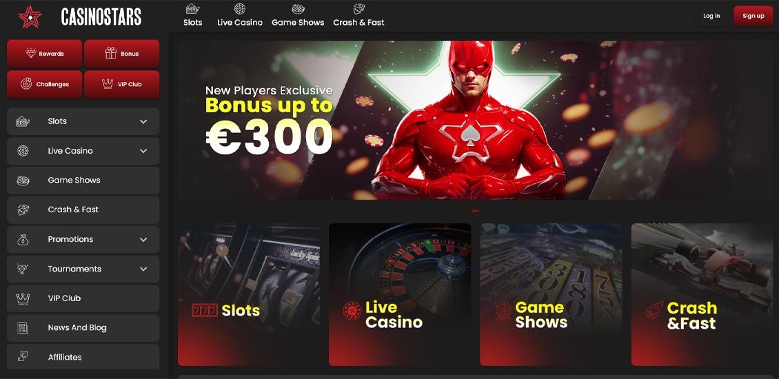 Hovedside p&aring; Casinostars Site