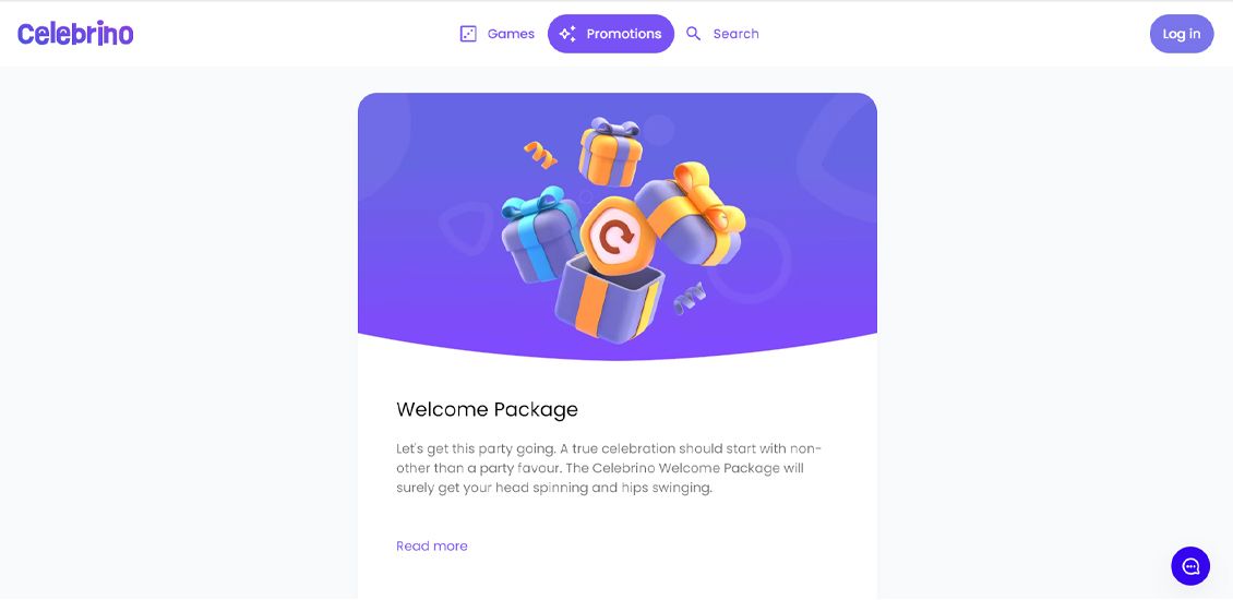 Bonussiden p&aring; Celebrino Casino-webstedet