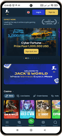 Fortunejack Casinos Hovedside p&aring; Mobilsk&aelig;rm