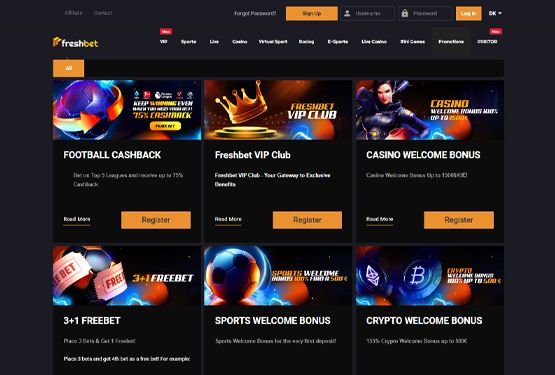 Bonusser og kampagner p&aring; Freshbet Casino