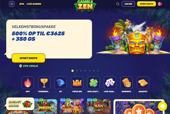 Hovedside p&aring; Gamblezen Casino Site
