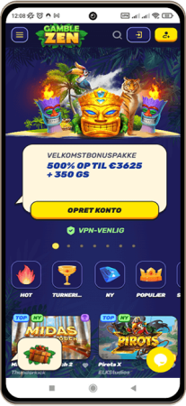 Gamblezen Casinos Hovedside p&aring; Mobilsk&aelig;rm