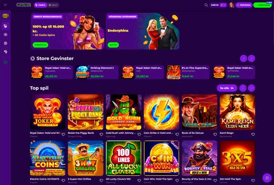 Hovedside p&aring; Gambloria Casino Site