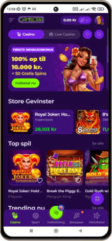 Gambloria Casino Hovedside p&aring; Mobilsk&aelig;rm