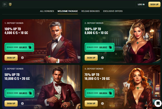 Bonusser og kampagner p&aring; Goldex Casino