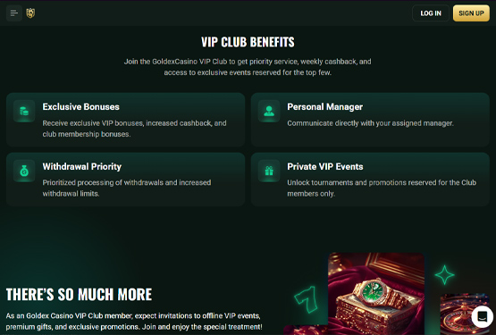 VIP program p&aring; Goldex Casino