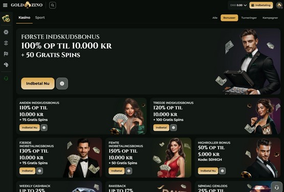 Bonusser og kampagner p&aring; Goldzino Casino