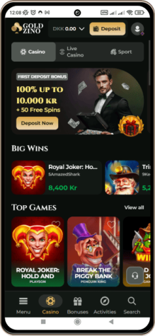 Goldzino Casino Hovedside p&aring; Mobilsk&aelig;rm