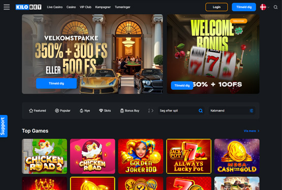 Hovedside p&aring; Kilobet Casino Site