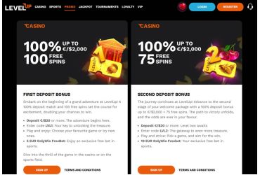 LevelUp Casino bonusser