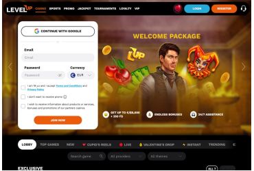 LevelUp Casino forside