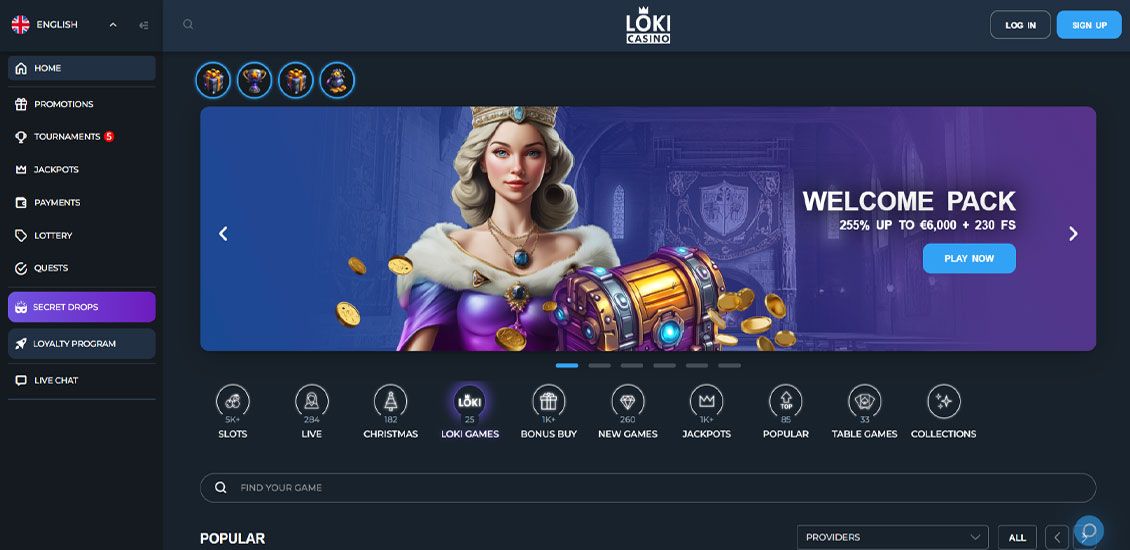 Loki Casino registreringsproces trin 1