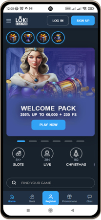 Loki Casino Site på mobilskærmen