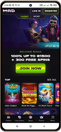 Madcasinos Hovedside p&aring; Mobilsk&aelig;rm