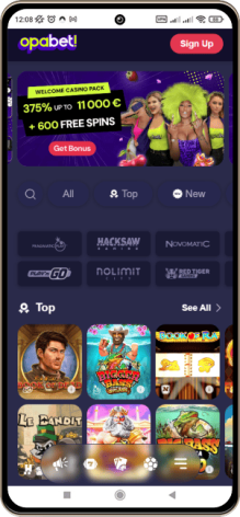 Opabet Casinos Hovedside p&aring; Mobilsk&aelig;rm