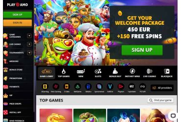 Playamo Casino forside