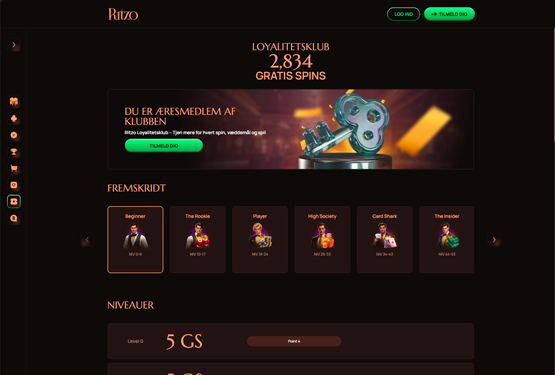 VIP program p&aring; Ritzo Casino