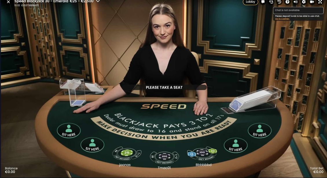 Live blackjack-spil p&aring; Sloterra Casino