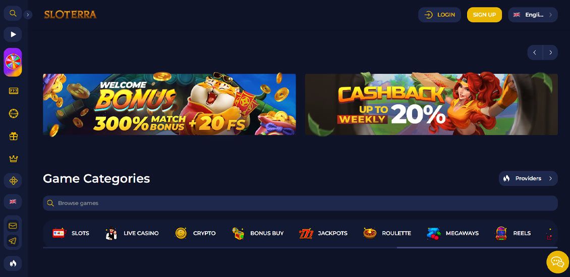 Sloterra Casino registreringsproces trin 1